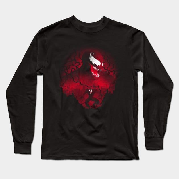 Red Symbiote Long Sleeve T-Shirt by Donnie